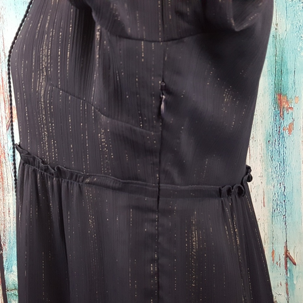 Rachel Zoe Metallic Chiffon Midi A-Line Dress - Picture 5 of 7